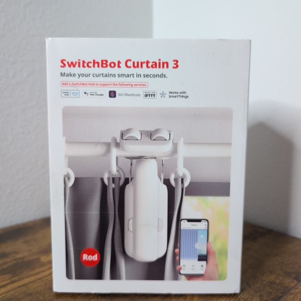 SwitchBot Curtain 3 Smart Curtain Opener Rod Version White W2400000 Open Box